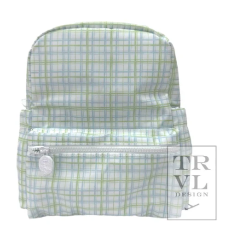 green plaid mini backpack Harris Tweed Tummel COL95 Soft to the touch Mini BackPacker Backpack by TRVL