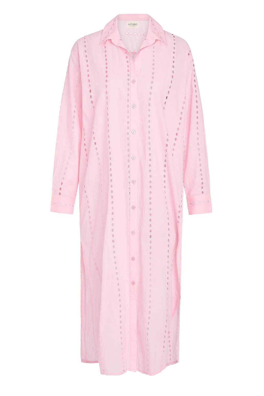 Positano Maxi Shirt Dress in Light Pink
