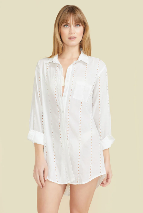 white mini dress beach Boardwalk Tiered Ruffle Tie Back Mini Dress • American Threads Boutique White / L