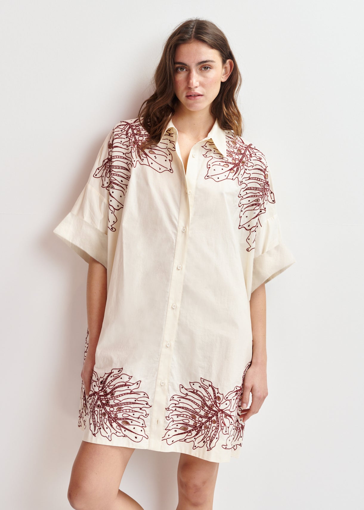 Hontana Embroidered Minidress (Off-White) Shop the Holiday Hontana Embroidered Minidress (Off-White) Shop the Holiday