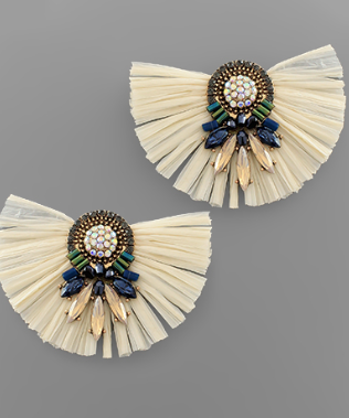 Crystal deals fan earrings