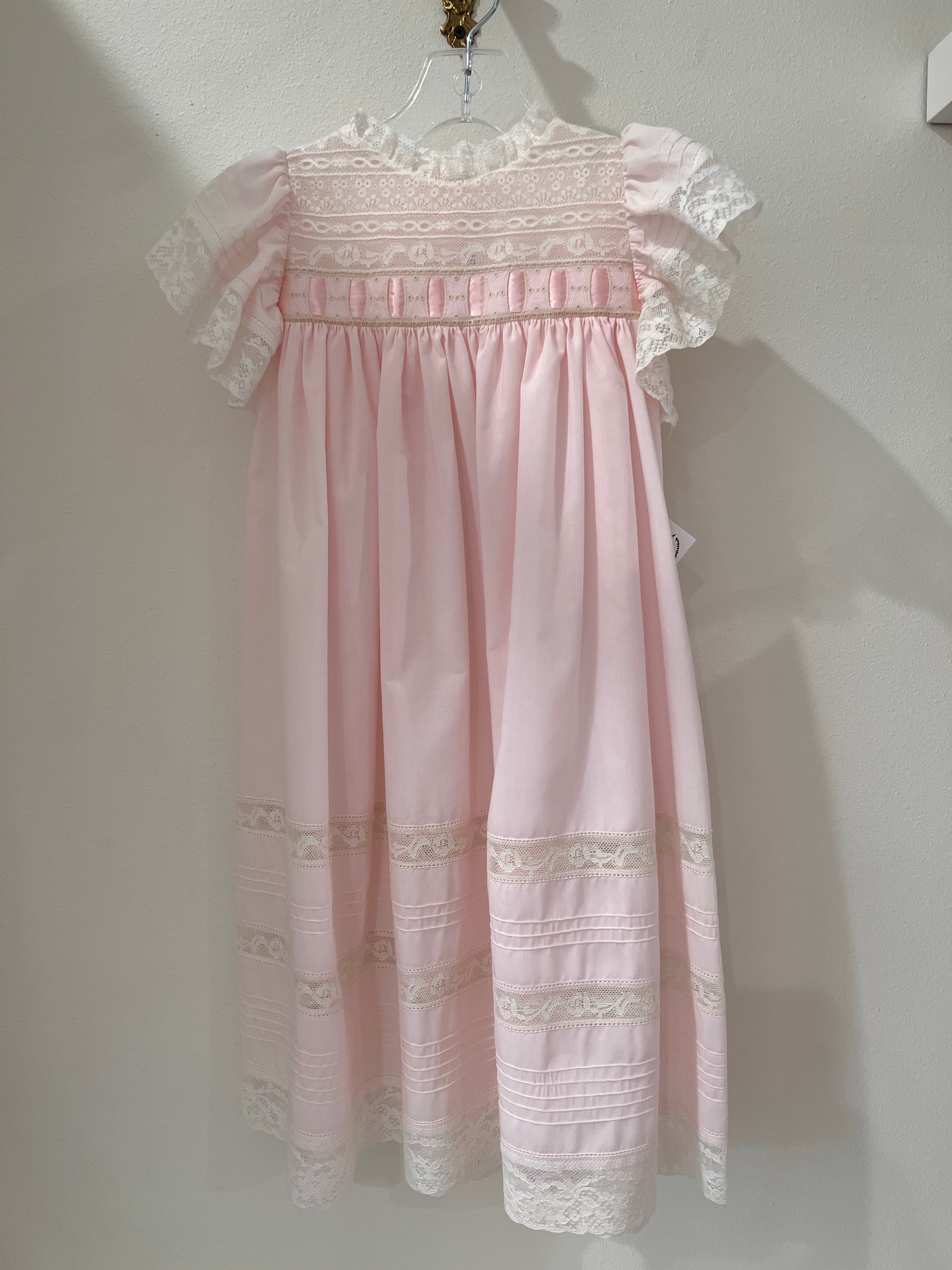 pink heirloom dress Pink Heirloom Satin Shoulder Tie Dress Size 6